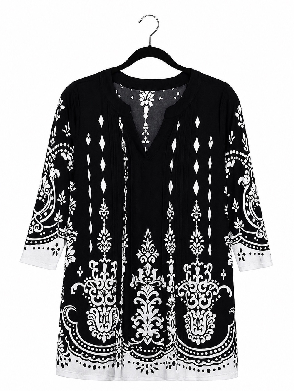 Serengeti Black & White Shift Dress – Women’s Medium – High-Low Hem - Picture 1 of 3